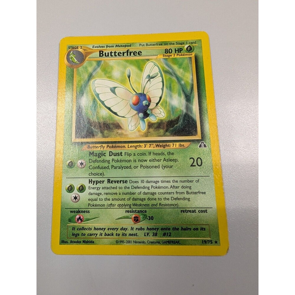 Butterfree 19/75 Neo Discovery Regular pokemon card vintage